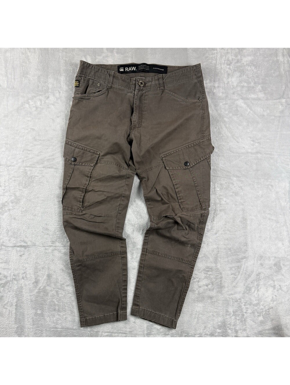 G-Star RAW Men 32 Brown Cargo Pants Utility Military Tapered Workwear Casual Y2K